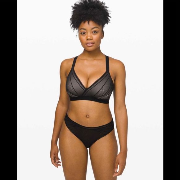 lululemon athletica Other - Lululemon Awake to Lace Bra Black / Barely Beige size 36 B